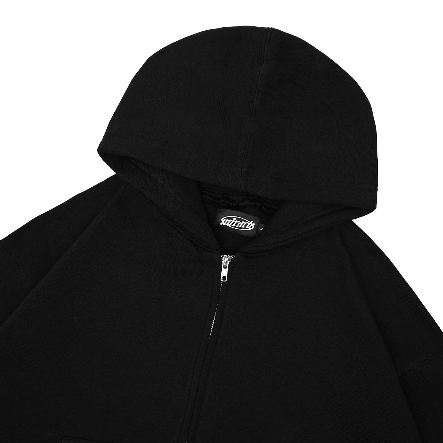 Miracle Mates - Prosty Black Boxy Zip Hoodie