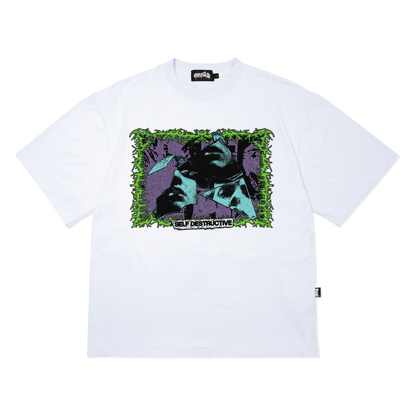 Miracle Mates - Self Destructive White Oversized T Shirt