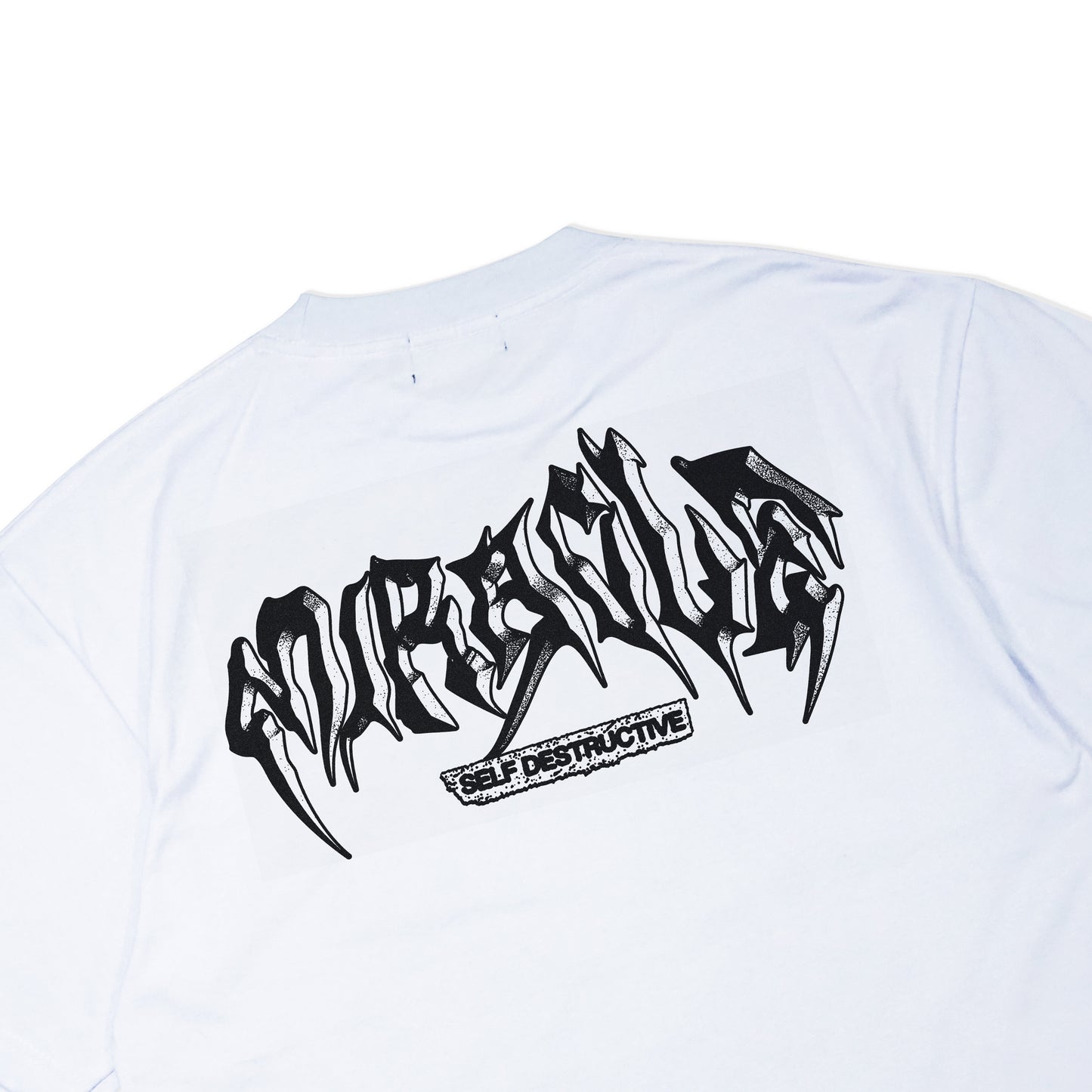 Miracle Mates - Self Destructive White Oversized T Shirt