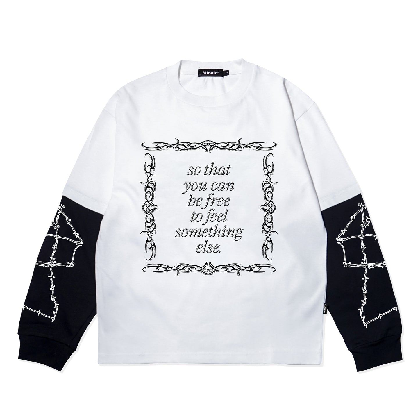 Miracle Mates - Grieving White Double Layer Oversized T Shirt