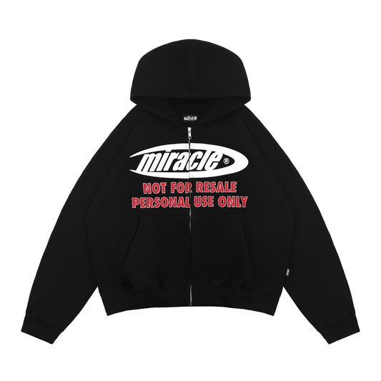 Miracle Mates - Stellins Black Boxy Zip Hoodie