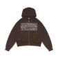 Domme Brown Boxy Zip Hoodie