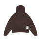 Domme Brown Boxy Zip Hoodie