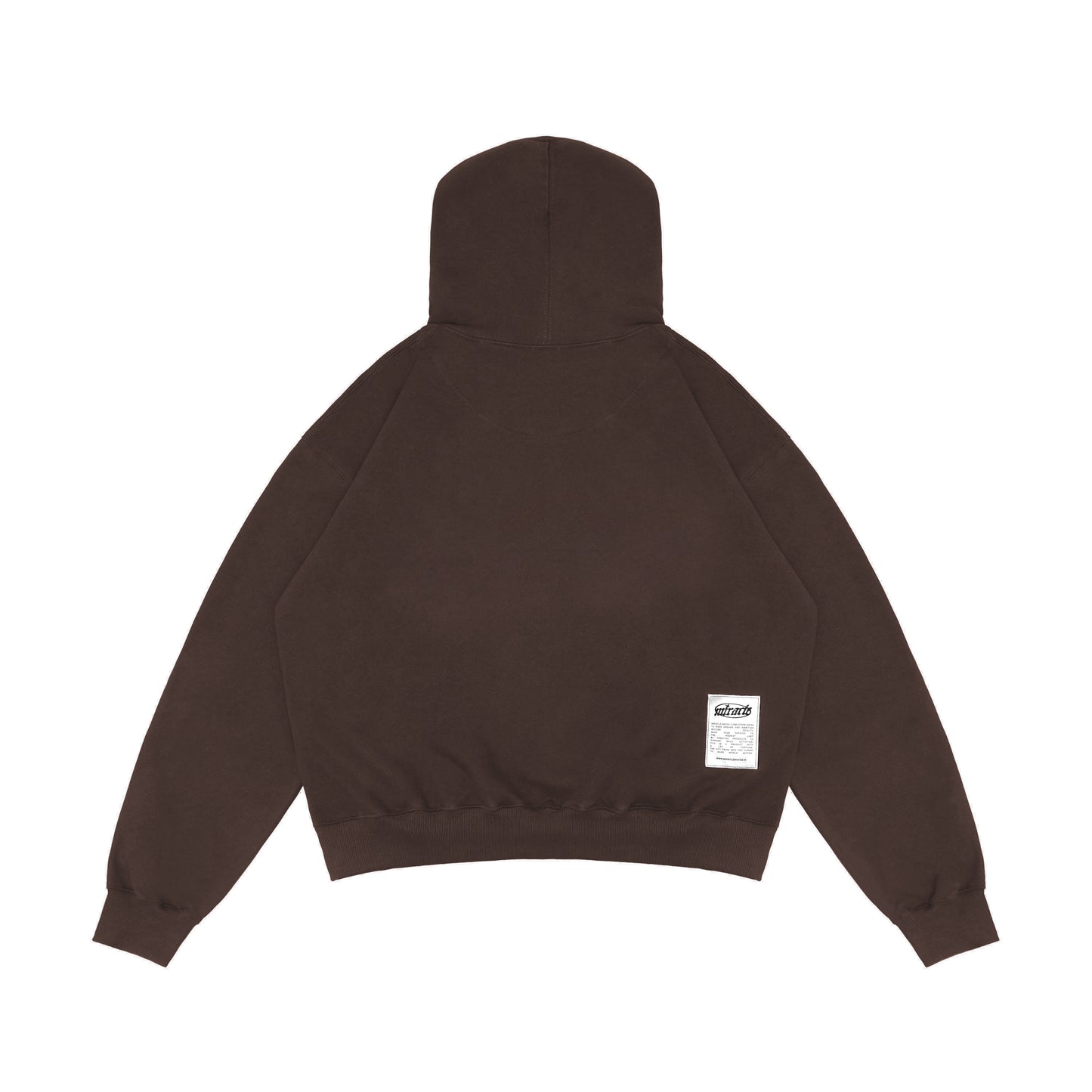 Domme Brown Boxy Zip Hoodie