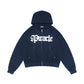 Bomsen Navy Boxy Zip Hoodie