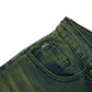 Spades Green Busted Denim Loose Baggy Pants