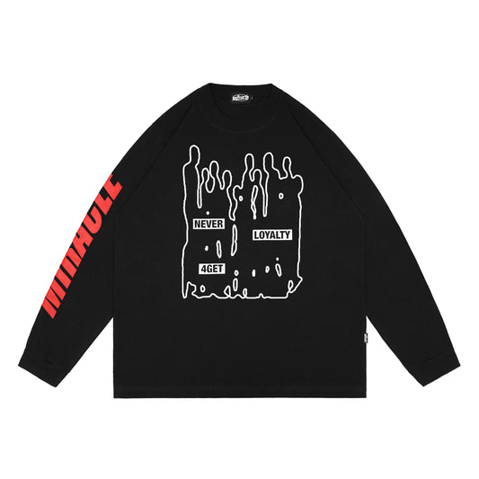 Miracle Mates - Massed Black Longsleeve Oversized T Shirt