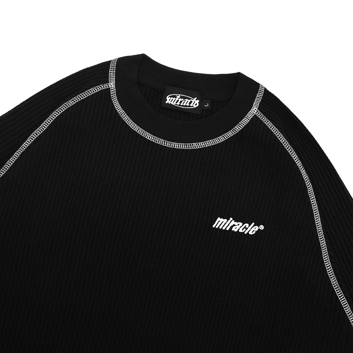 Void Black Longsleeve Waffle Shirt