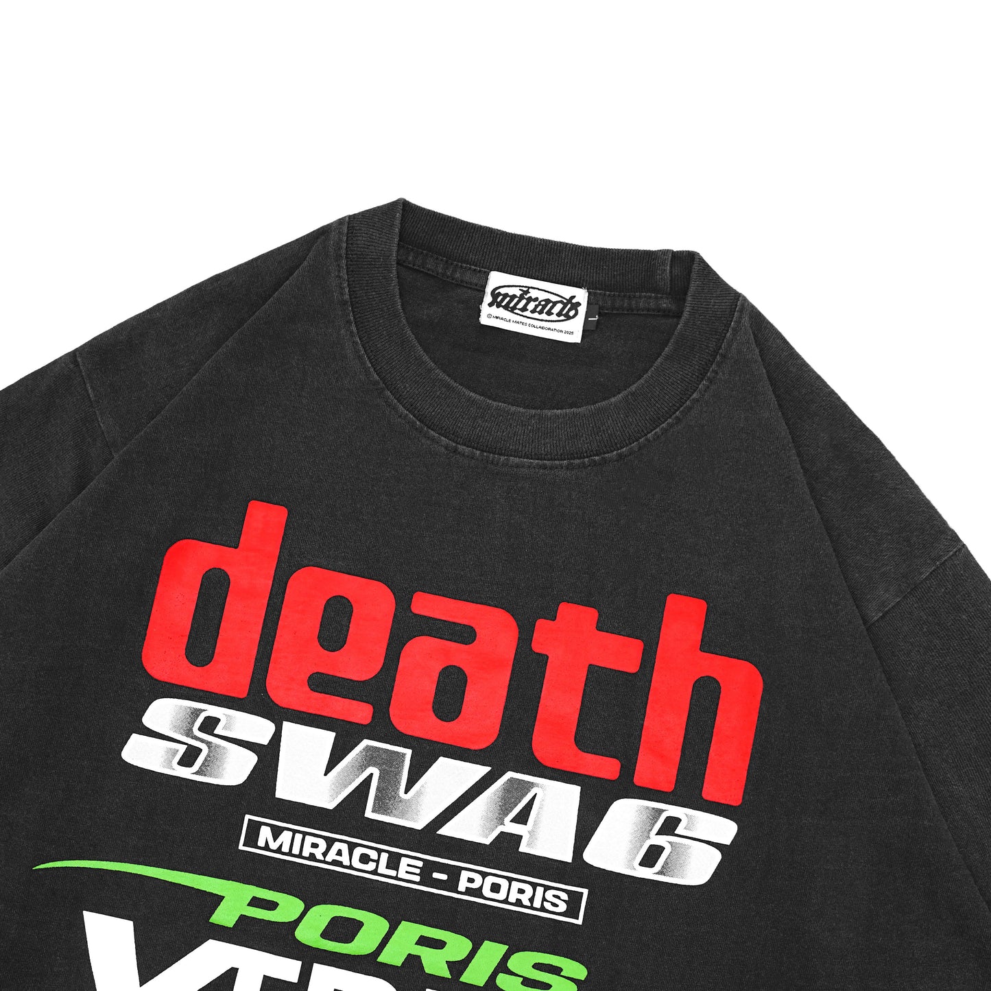 Miracle Mates - Rodeo Black Wash Longsleeve T Shirt Collaboration Poris