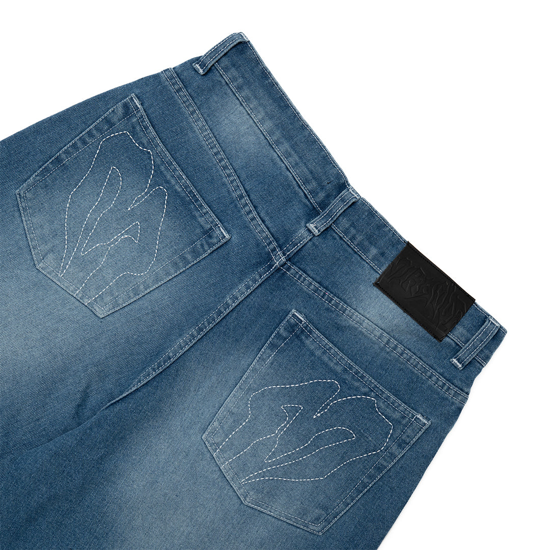 Spades Mid Blue Denim Loose Baggy Pants