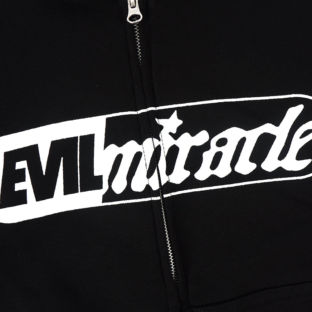 Column Black Zip Hoodie Collaboration Evil