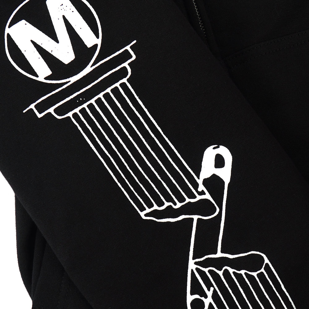 Column Black Zip Hoodie Collaboration Evil