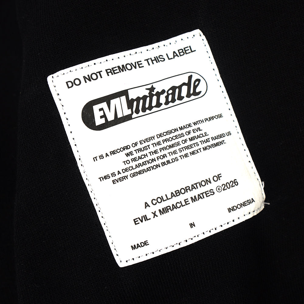 Column Black Zip Hoodie Collaboration Evil
