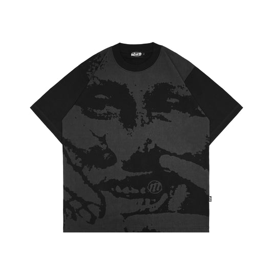 Miracle Mates - Visage Fullprint Black  Oversized T Shirt