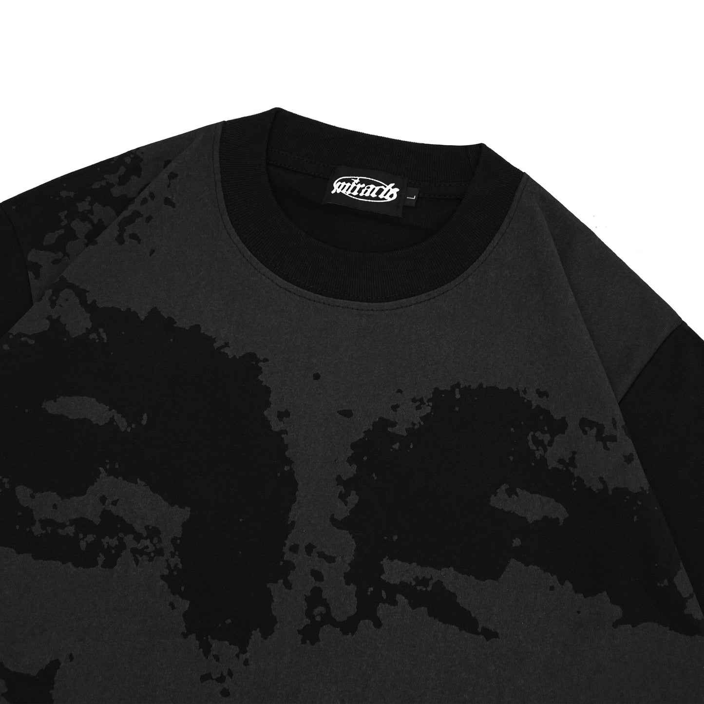 Miracle Mates - Visage Fullprint Black Oversized T Shirt