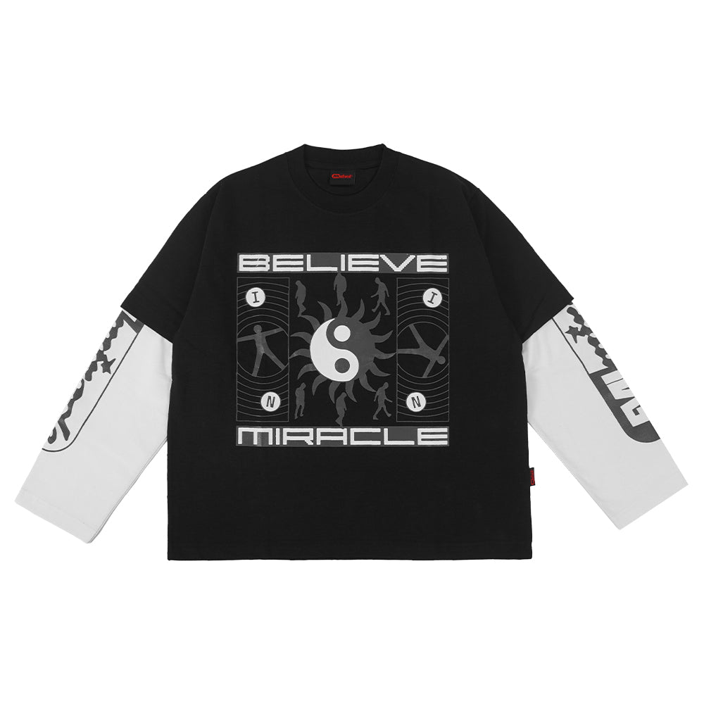 Believe Black Double Layer T Shirt Collaboration Evil