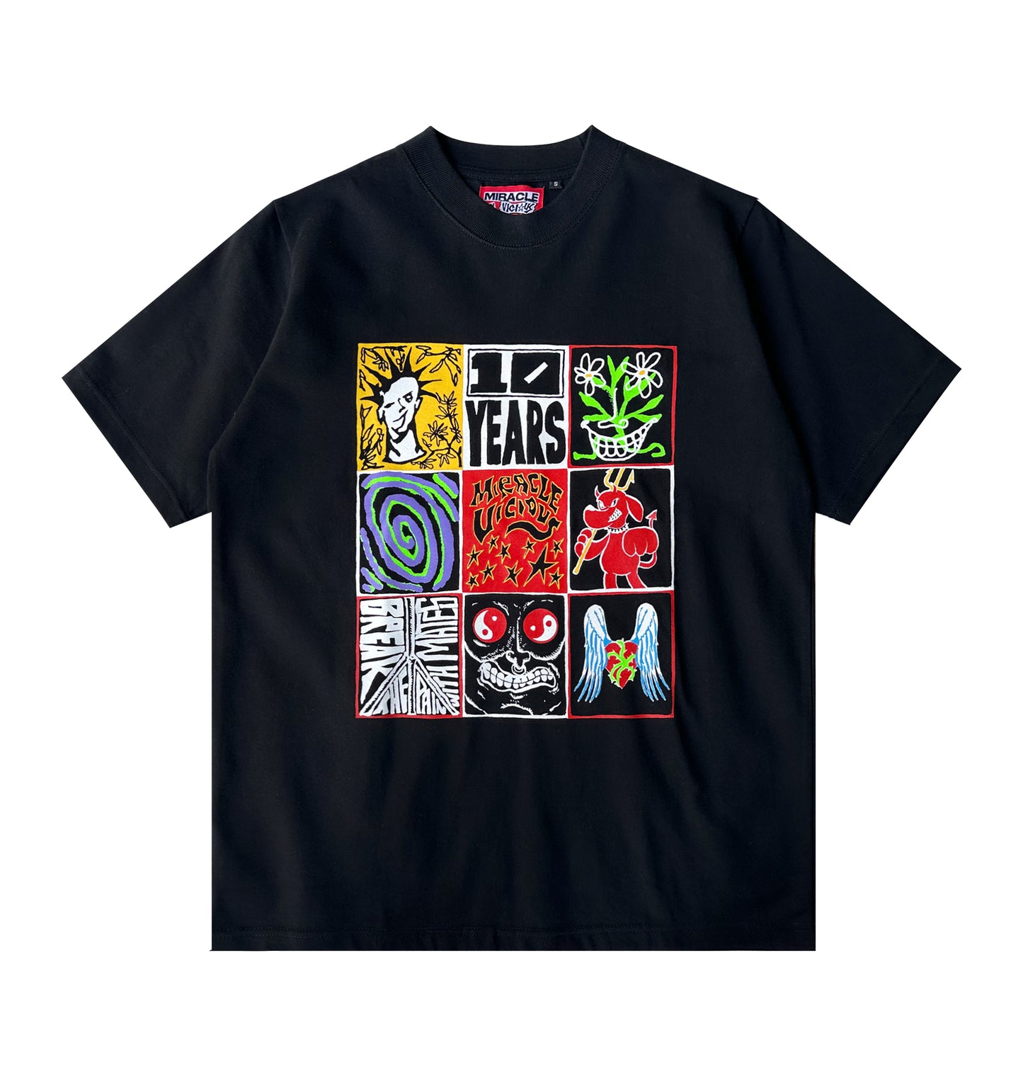 Miracle Mates x Vicious Pain "10th Anniversarry" Black T Shirt