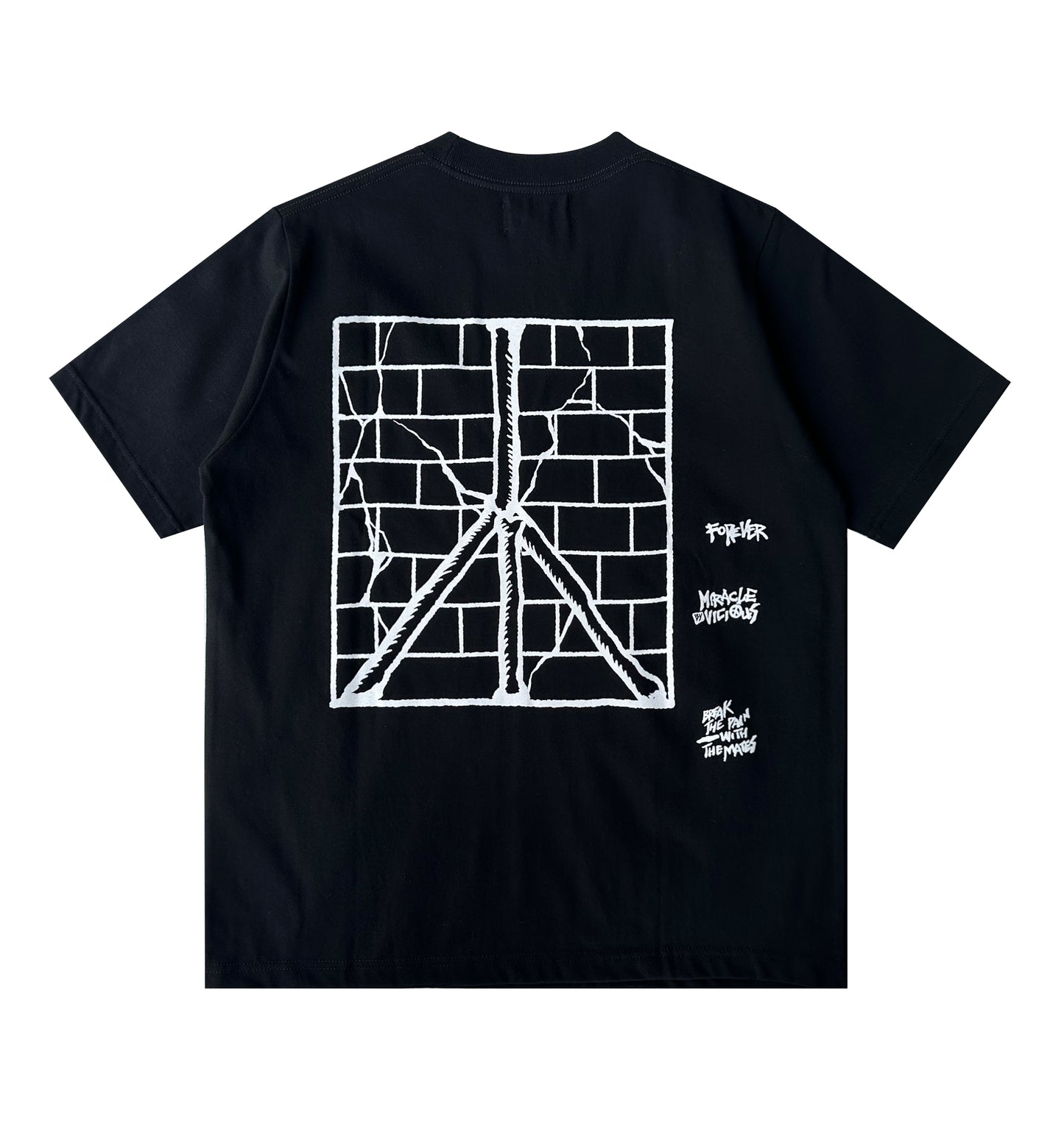 Miracle Mates x Vicious Pain "10th Anniversarry" Black T Shirt