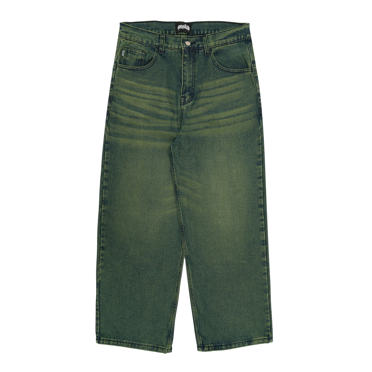 Spades Green Busted Denim Loose Baggy Pants