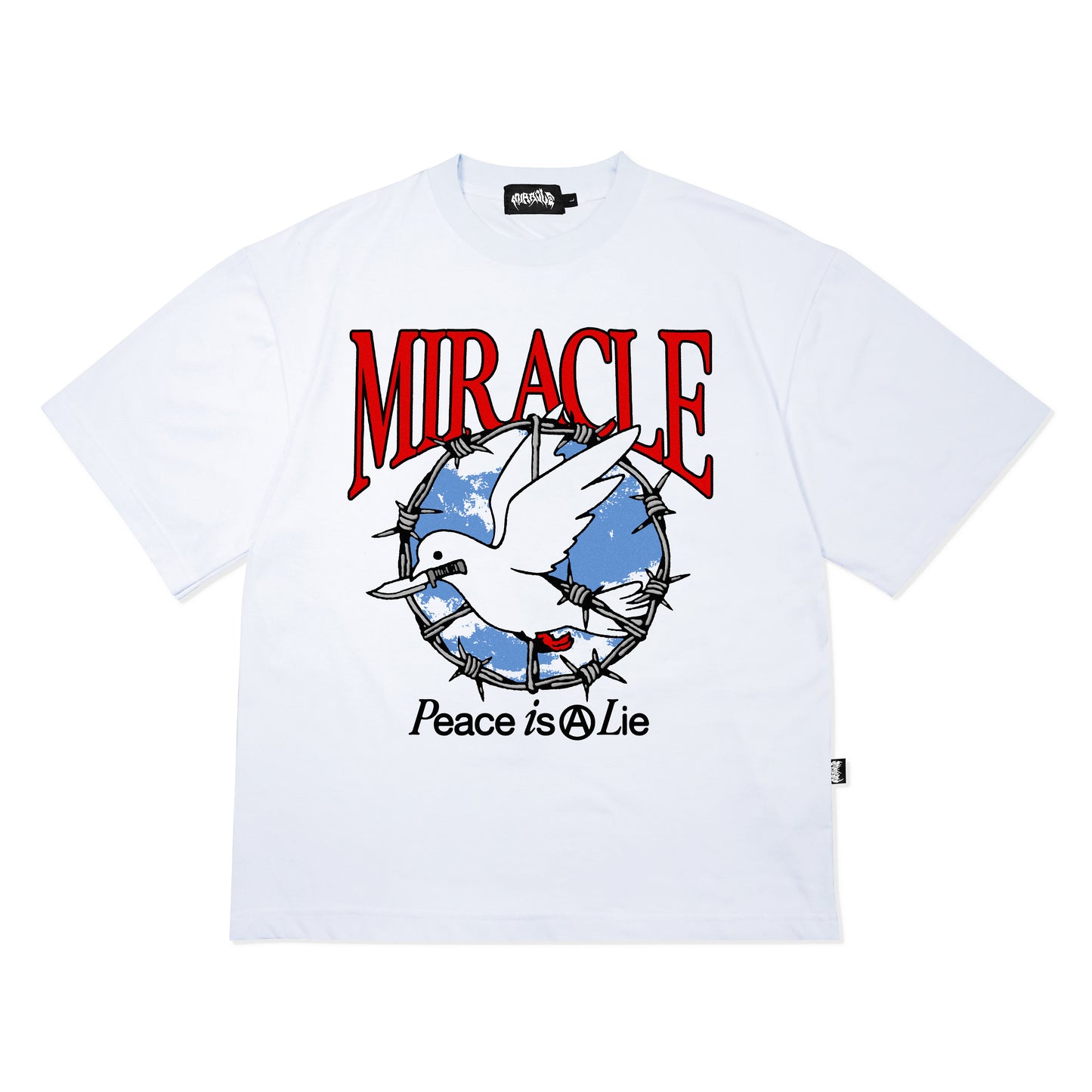 Miracle Mates - Peace Is A Lie Kaos Putih Ukuran Besar