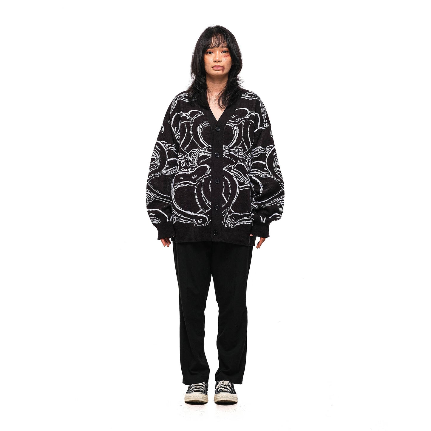 Miracle Mates - Cuffs Black Cardigan Knit