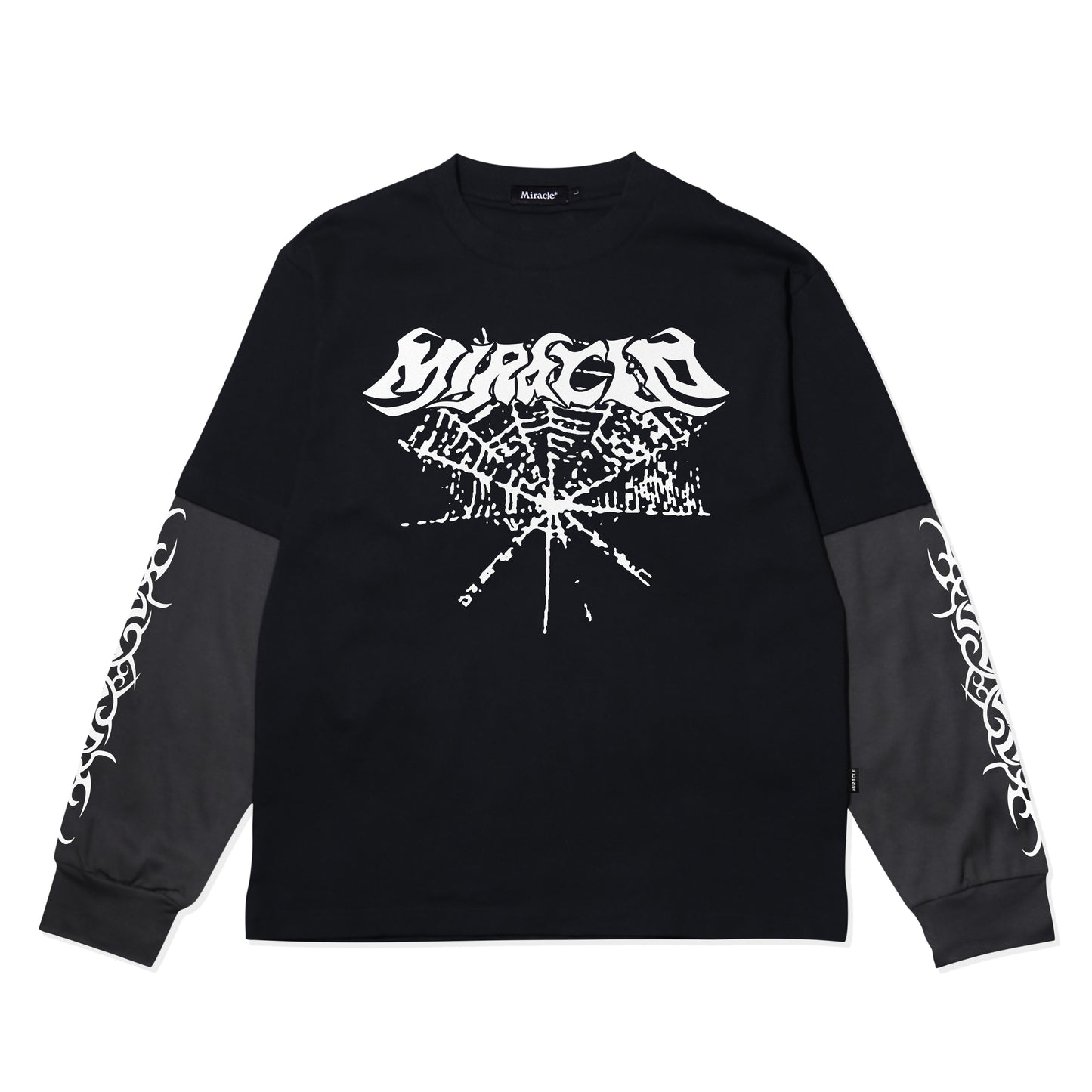 Miracle Mates - Cycle Black Oversized Double Layer T Shirt