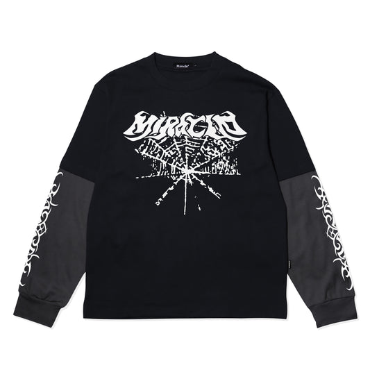 Miracle Mates - Cycle Black Oversized Double Layer T Shirt